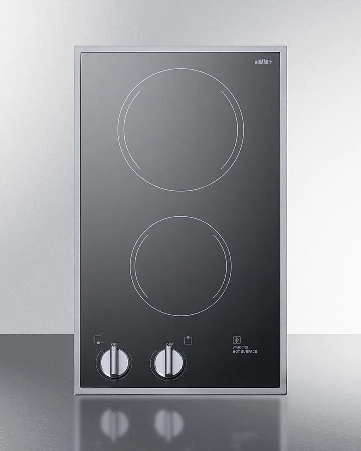 Summit CR2B12ST 12" Wide 115V 2-Burner Radiant Cooktop Electric electric stove with convection oven