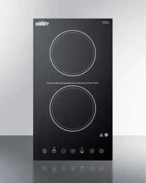 Summit CR2B15T1B 115V 2-Burner Cooktop In Black Ceramic Schott Glass With Digital Touch Controls, 2400W Cooktops 5 burner cooktops sale