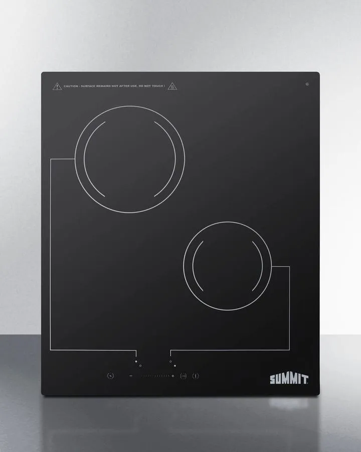 Summit CR2B228T 18" Wide 220V 2-Burner Radiant Cooktop Electric electric stove with convection oven