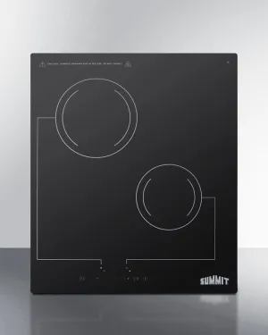 Summit CR2B228T 18" Wide 220V 2-Burner Radiant Cooktop Electric electric stove with convection oven