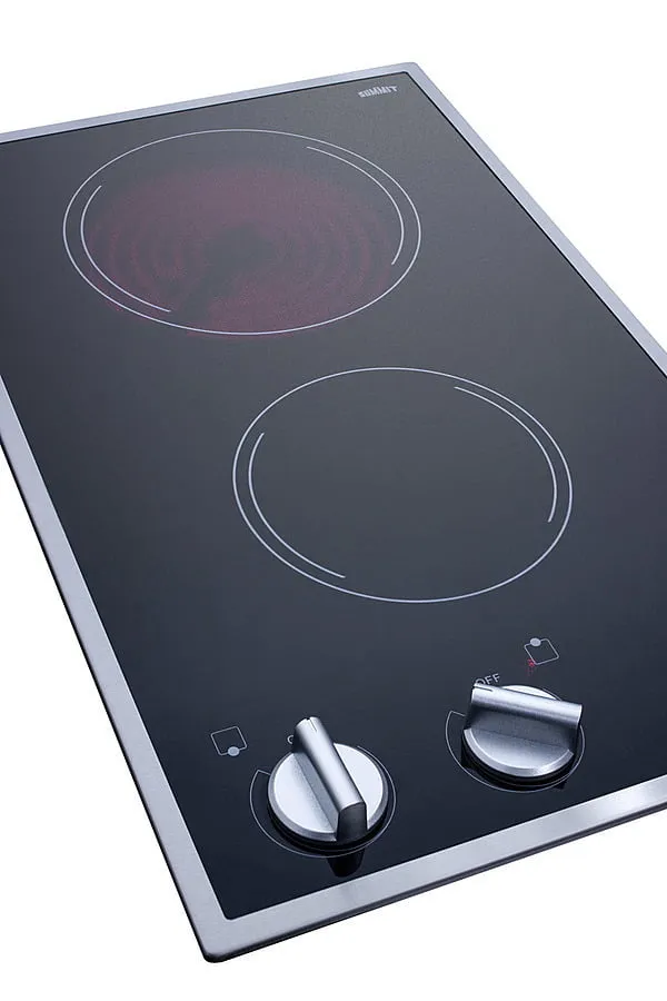 Summit CR2B22ST 12" Wide 220/240V 2-Burner Radiant Cooktop