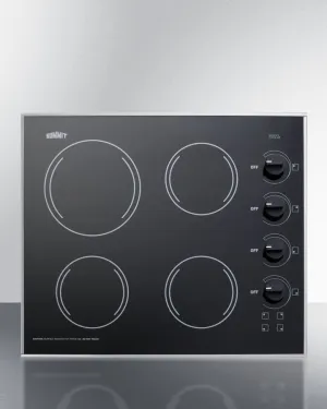 Summit CR425BL 24" Wide 230V 4-Burner Radiant Cooktop Electric electric stove with convection oven
