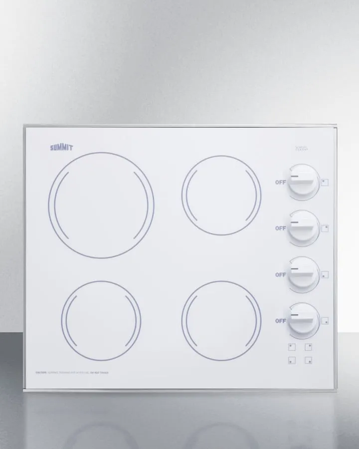 Summit CR425WH 24" Wide 230V 4-Burner Radiant Cooktop Electric electric stove with convection oven