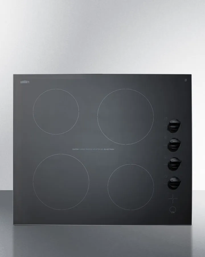 Summit CR4B242BL 24" Wide 230V 4-Burner Radiant Cooktop Electric electric stove with convection oven