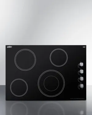 Summit CR4B30MB 30" Wide 208-240V 4-Burner Radiant Cooktop Electric electric stove with convection oven
