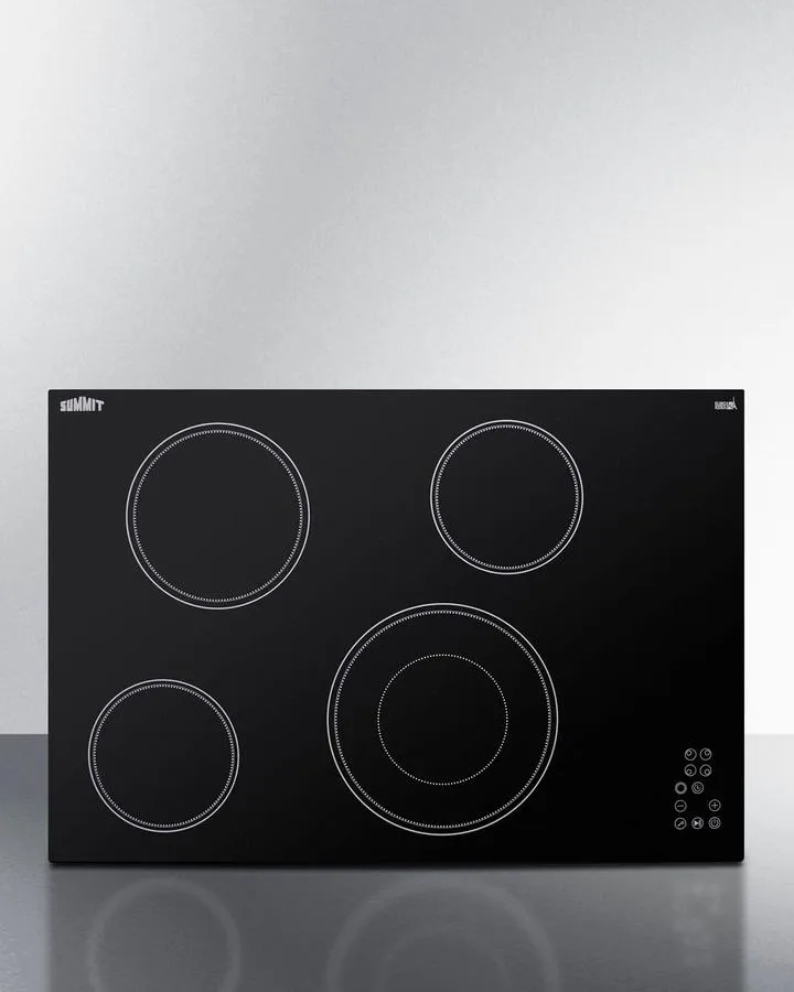Summit CR4B30T11B 30" Wide 208-240V 4-Burner Radiant Cooktop Electric electric stove with convection oven