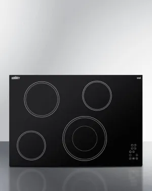 Summit CR4B30T11B 30" Wide 208-240V 4-Burner Radiant Cooktop Electric electric stove with convection oven