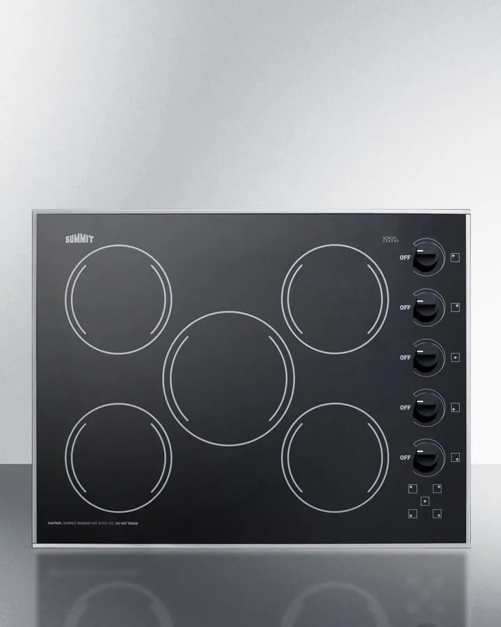 Summit CR5B273B 27" Wide 230V 5-Burner Radiant Cooktop Cooktops 5 burner cooktops sale