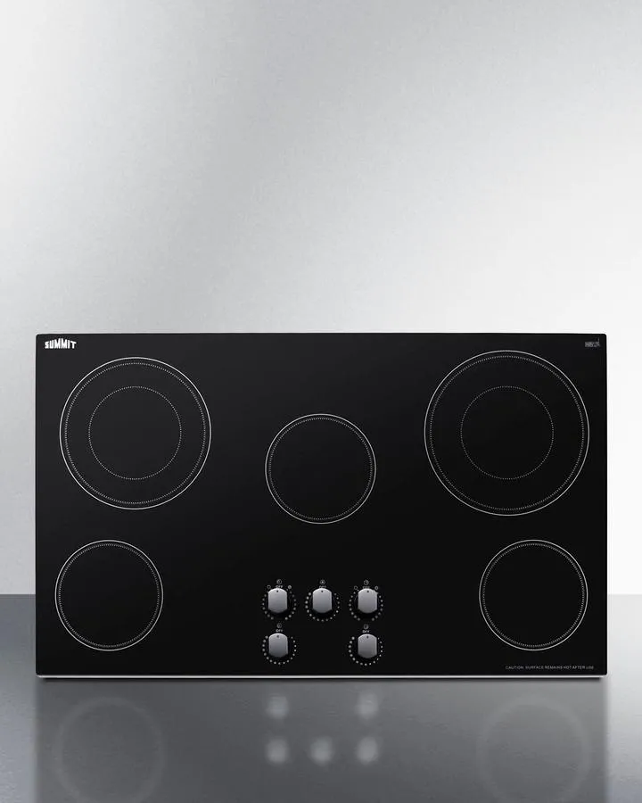 Summit CR5B36MB 36" Wide 208-240V 5-Burner Radiant Cooktop Electric electric stove with convection oven