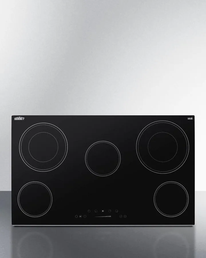 Summit CR5B36T9B 36" Wide 208-240V 5-Burner Radiant Cooktop Electric electric stove with convection oven