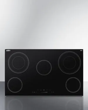 Summit CR5B36T9B 36" Wide 208-240V 5-Burner Radiant Cooktop Electric electric stove with convection oven
