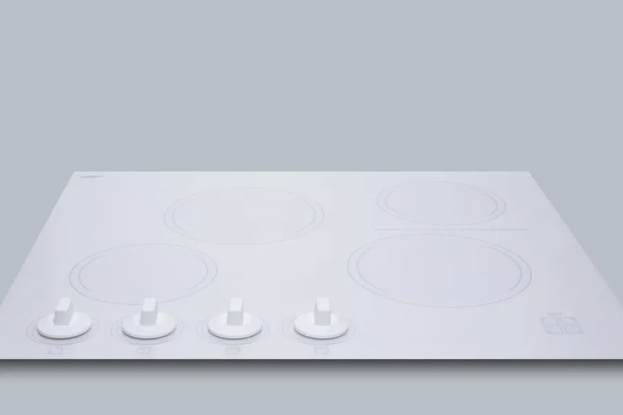 Summit CREK4W 24" Wide 230V 4-Burner Radiant Cooktop