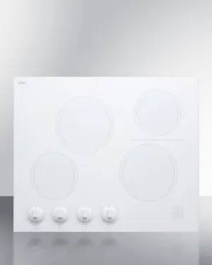 Summit CREK4W 24" Wide 230V 4-Burner Radiant Cooktop Electric electric stove with convection oven