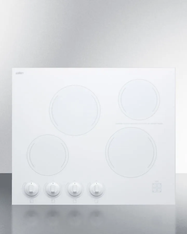 Summit CREK4W 24" Wide 230V 4-Burner Radiant Cooktop Electric electric stove with convection oven