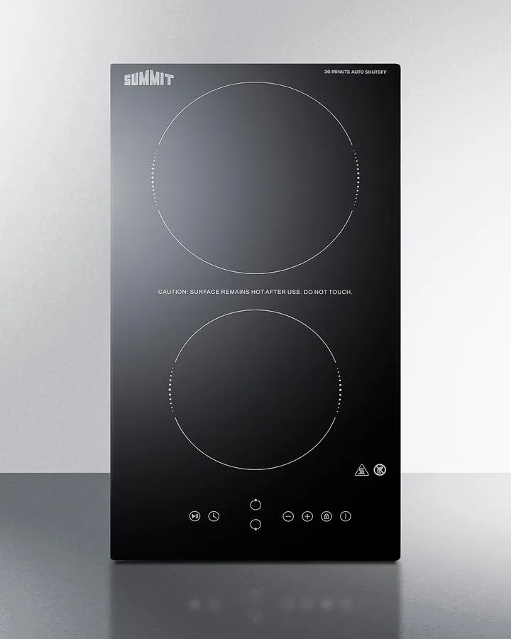 Summit CRH2BT30230 12" Wide 230V 2-Burner Radiant Cooktop With Safety Shutoff Electric electric stove with convection oven