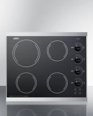 Summit CRS426BL 24" Wide 230V 4-Burner Radiant Cooktop Electric electric stove with convection oven