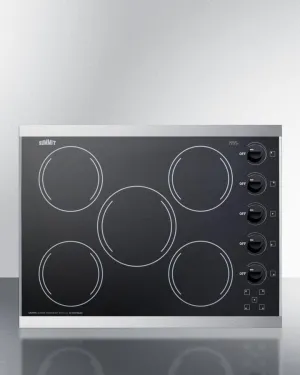 Summit CRS5B13B 27" Wide 230V 5-Burner Radiant Cooktop Cooktops ceramic electric cooktops