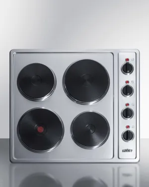 Summit CSD4B24 24" Wide 230V 4-Burner Solid Disk Cooktop Electric electric stove with convection oven