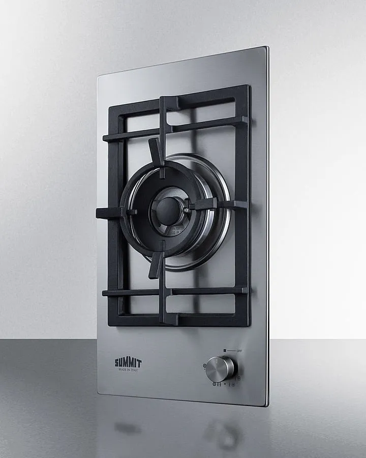 Summit GCJ1SS 12" Wide 1-Burner Gas Cooktop In Stainless Steel