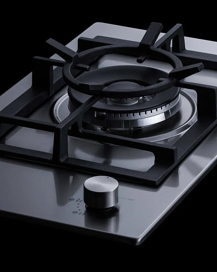 Summit GCJ1SS 12" Wide 1-Burner Gas Cooktop In Stainless Steel