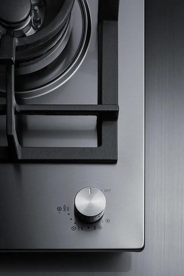 Summit GCJ1SS 12" Wide 1-Burner Gas Cooktop In Stainless Steel
