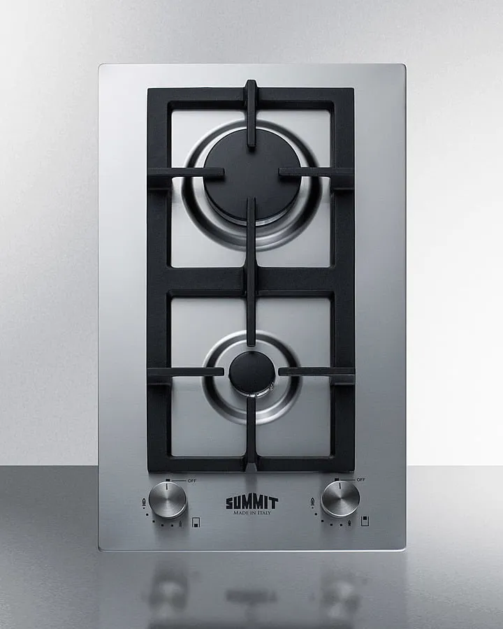 Summit GCJ2SS 12" Wide 2-Burner Gas Cooktop In Stainless Steel Gas 4 burner gas range for kitchen