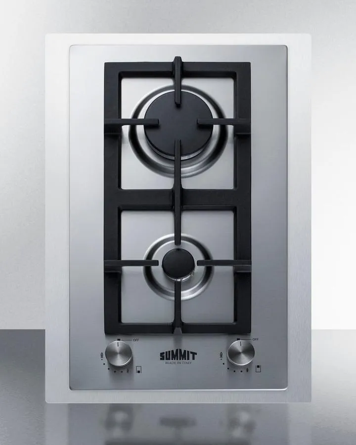 Summit GCJ2SSLPTK15 15" Wide 2-Burner Propane Gas Cooktop In Stainless Steel Cooktops ceramic electric cooktops