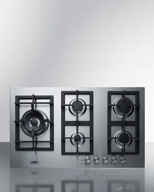 Summit GCJ536SS 34" Wide 5-Burner Gas Cooktop In Stainless Steel Gas 4 burner gas range for kitchen
