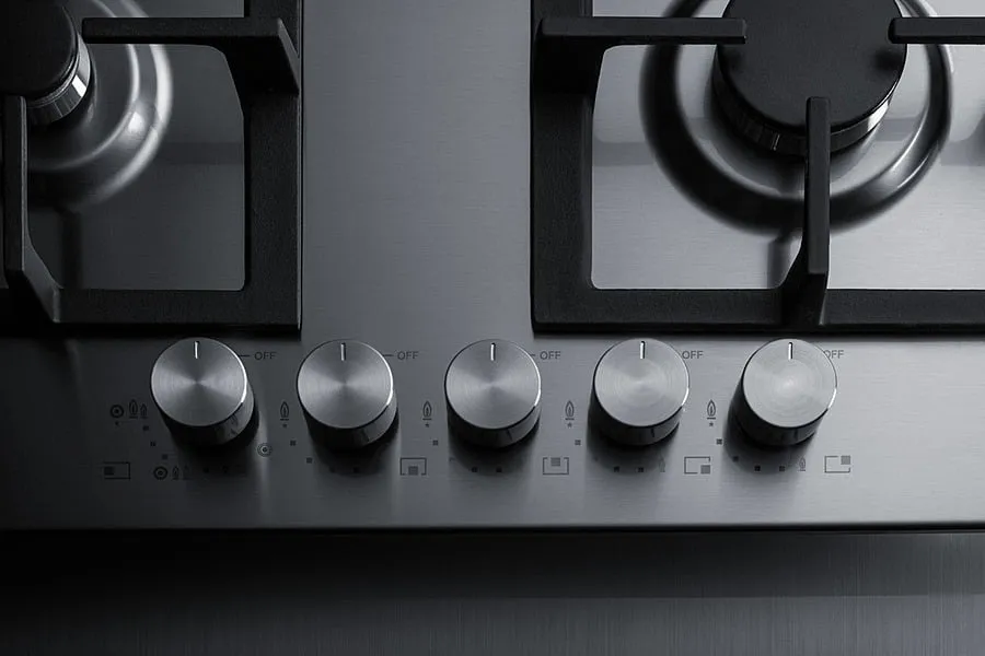 Summit GCJ536SS 34" Wide 5-Burner Gas Cooktop In Stainless Steel