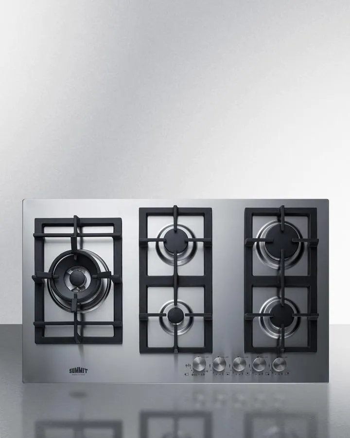 Summit GCJ536SSLP 34" Wide 5-Burner Propane Gas Cooktop In Stainless Steel Gas 4 burner gas range for kitchen