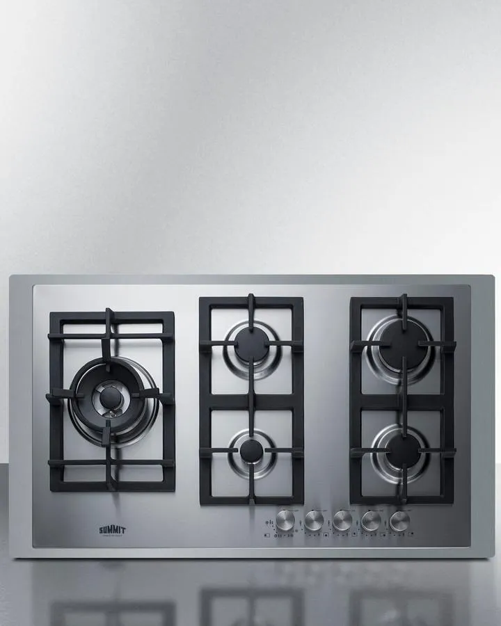 Summit GCJ536SSLPTK 36" Wide 5-Burner Propane Gas Cooktop In Stainless Steel Gas 4 burner gas range for kitchen