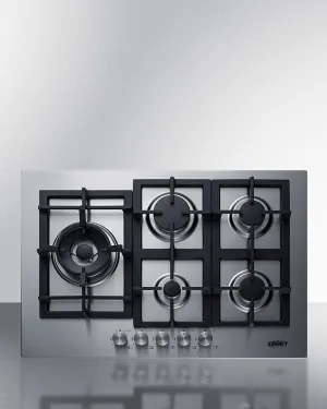 Summit GCJ5SS 30" Wide 5-Burner Gas Cooktop In Stainless Steel Gas 4 burner gas range for kitchen