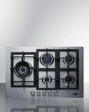 Summit GCJ5SSLP 30" Wide 5-Burner Propane Gas Cooktop In Stainless Steel Cooktops ceramic electric cooktops