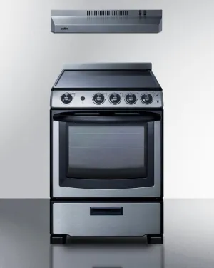 Summit REXH24RSS 24" Wide Electric Range & Convertible Hood Professional Ranges 6 burner professional gas range