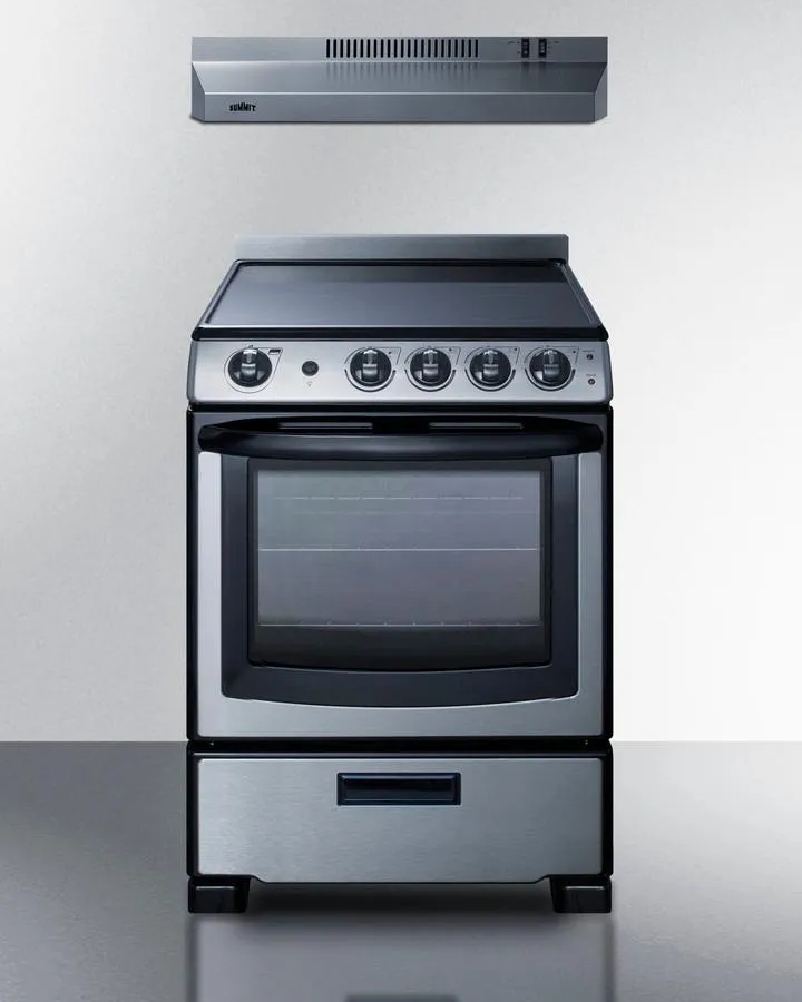 Summit REXH24RSS 24" Wide Electric Range & Convertible Hood Professional Ranges 6 burner professional gas range