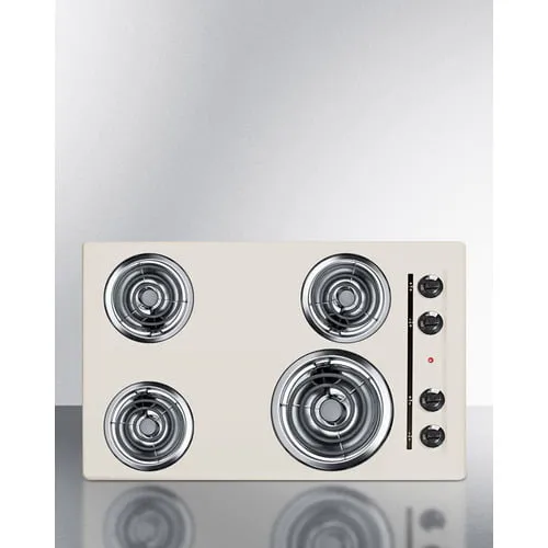 Summit SEL05 30" Wide 4-Burner Coil Cooktop Electric electric stove with convection oven