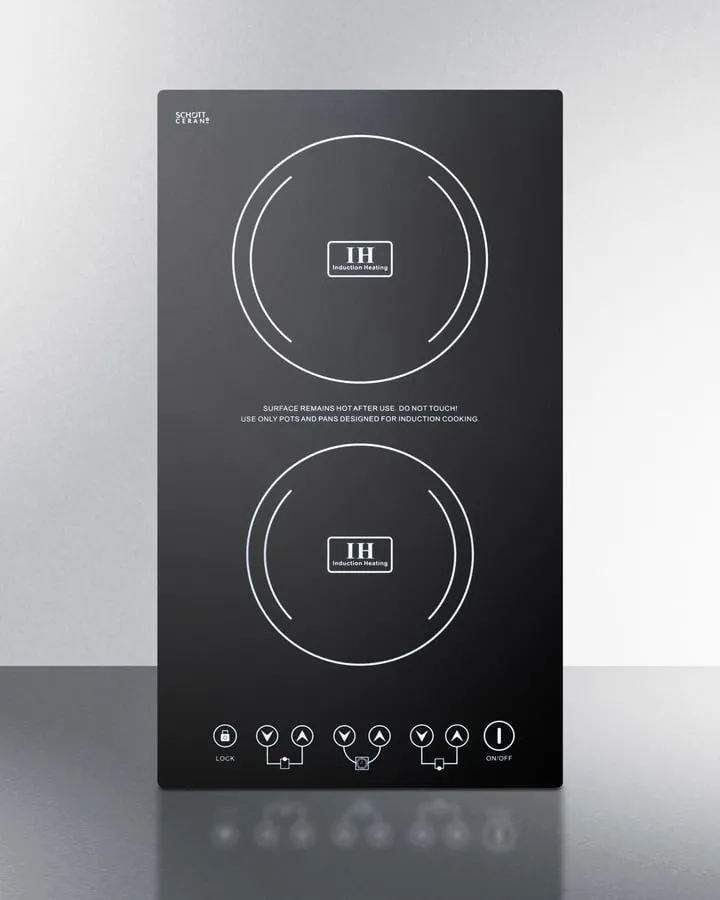 Summit SINC2220 Built-In Induction Cooktop With Two Zones, 3100 Watts, 220 Volts, And Black Ceran Smooth-Top Finish Electric electric stove with convection oven
