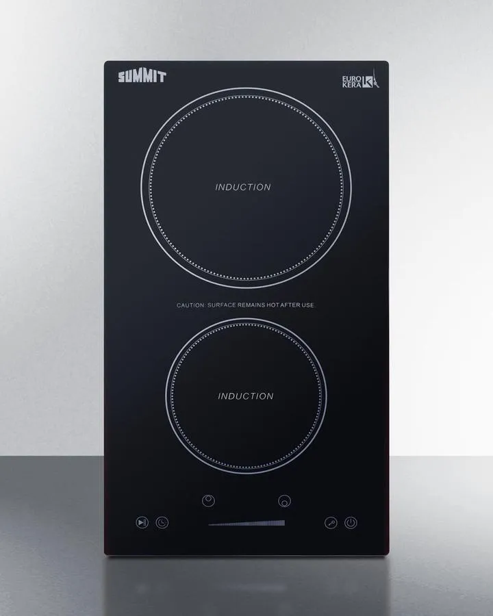 Summit SINC2B115 12" Wide 115V 2-Zone Induction Cooktop, Cord Included Electric electric stove with convection oven