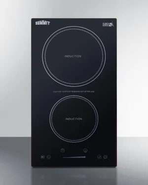 Summit SINC2B115 12" Wide 115V 2-Zone Induction Cooktop, Cord Included Cooktops ceramic electric cooktops