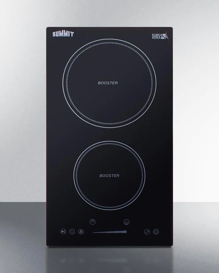 Summit SINC2B230B 12" Wide 208-240V 2-Zone Induction Cooktop Electric electric stove with convection oven
