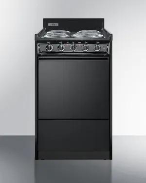 Summit TEM110C 20" Wide Electric Coil Range Slide In Ranges front control slide-in stove