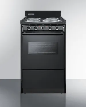 Summit TEM110CW 20" Wide Electric Coil Range Slide In Ranges front control slide-in stove