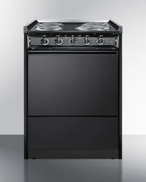 Summit TEM610CR 24" Wide Electric Coil Range Slide In Ranges front control slide-in stove