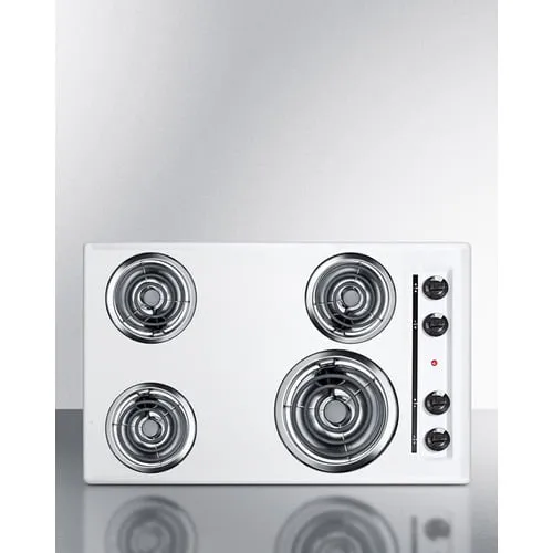 Summit WEL05 30" Wide 4-Burner Coil Cooktop Electric electric stove with convection oven