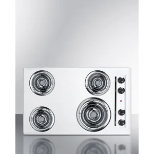 Summit WEL05 30" Wide 4-Burner Coil Cooktop Electric electric stove with convection oven