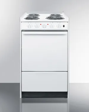 Summit WEM110R 20" Wide Electric Coil Top Range Slide In Ranges front control slide-in stove