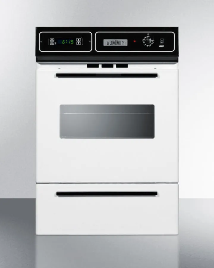 Summit WTM7212KW 24" Wide Gas Wall Oven Single Wall Ovens single oven with self-cleaning feature