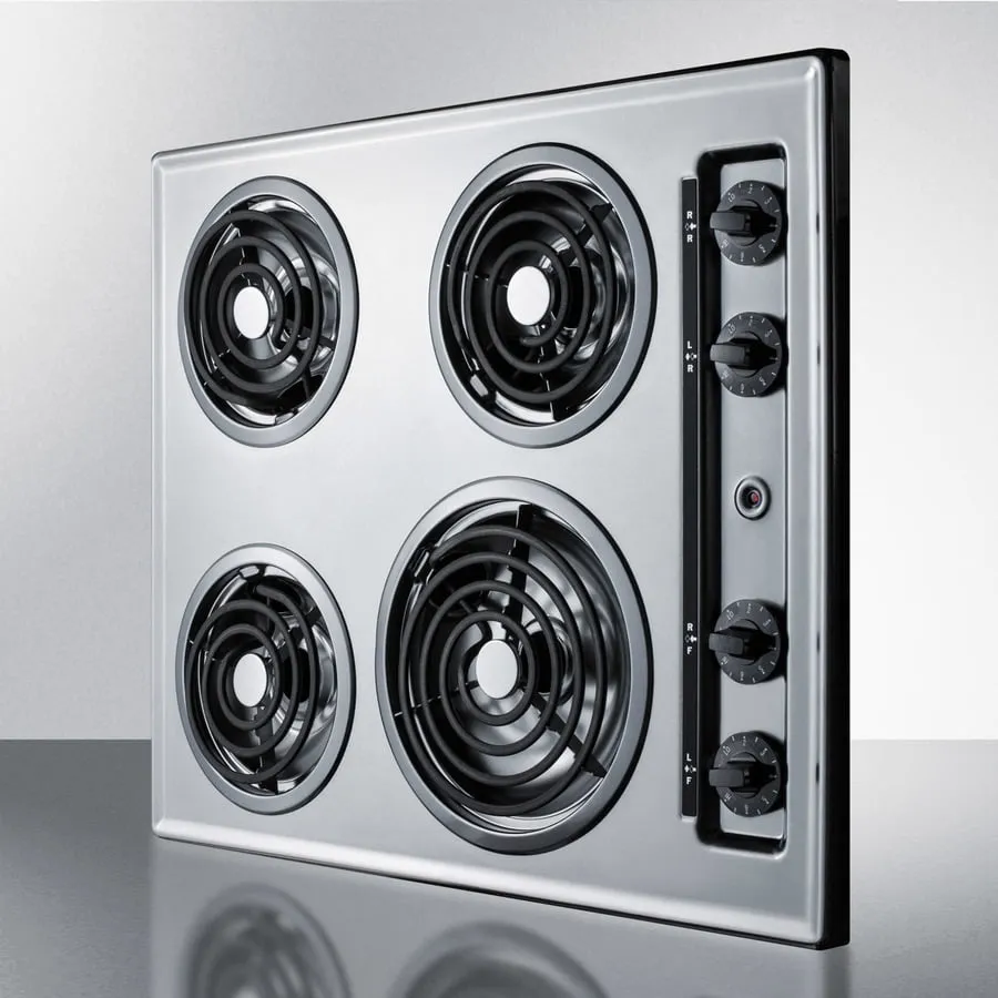 Summit ZEL03 24" Wide 230V 4-Burner Coil Cooktop