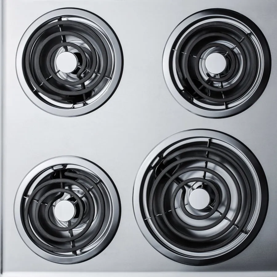 Summit ZEL03 24" Wide 230V 4-Burner Coil Cooktop