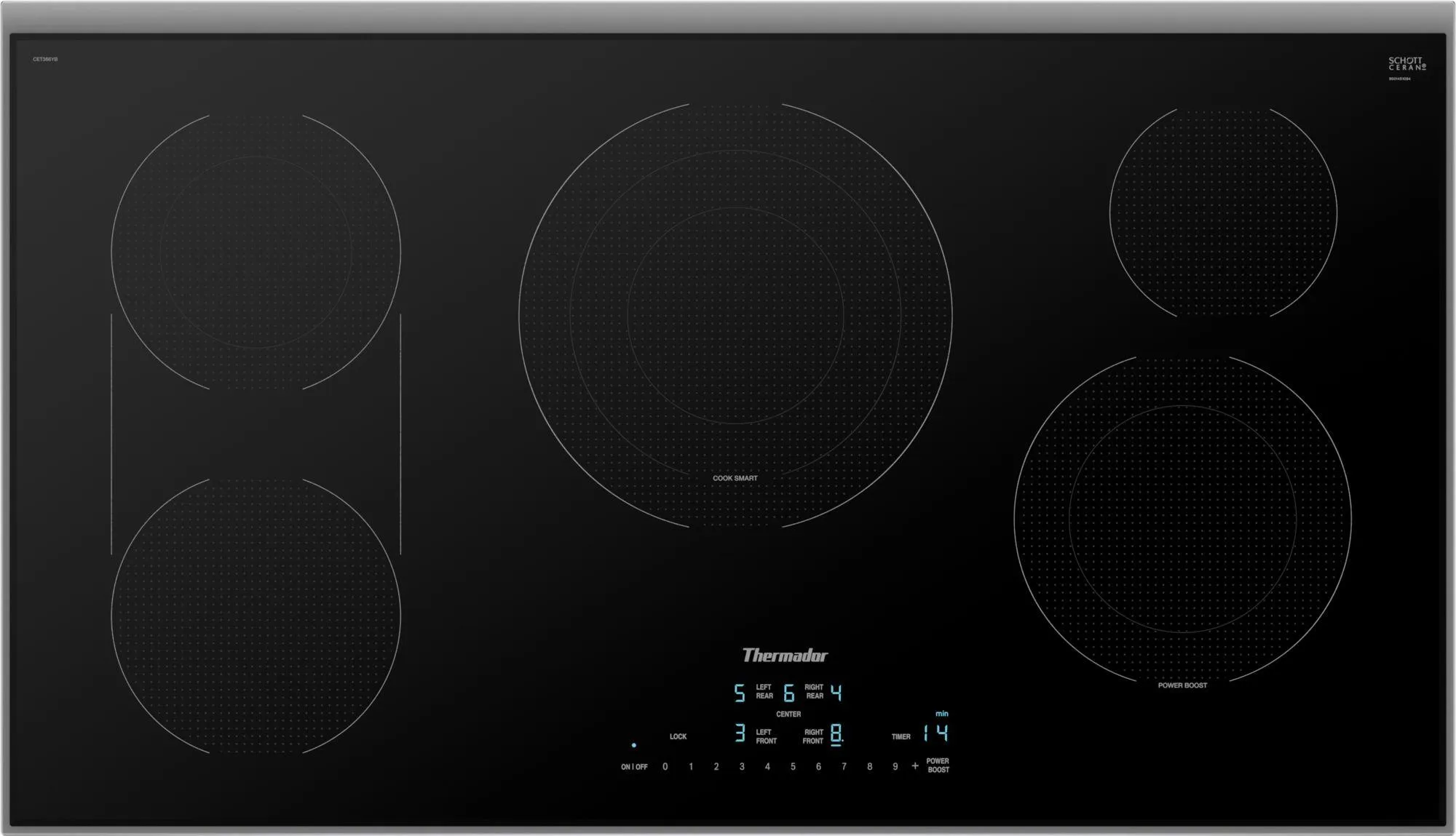 Thermador CET366YB Touch Control Electric Cooktop 36'' Black, Surface Mount With Frame Cet366Yb Electric electric stove with convection oven